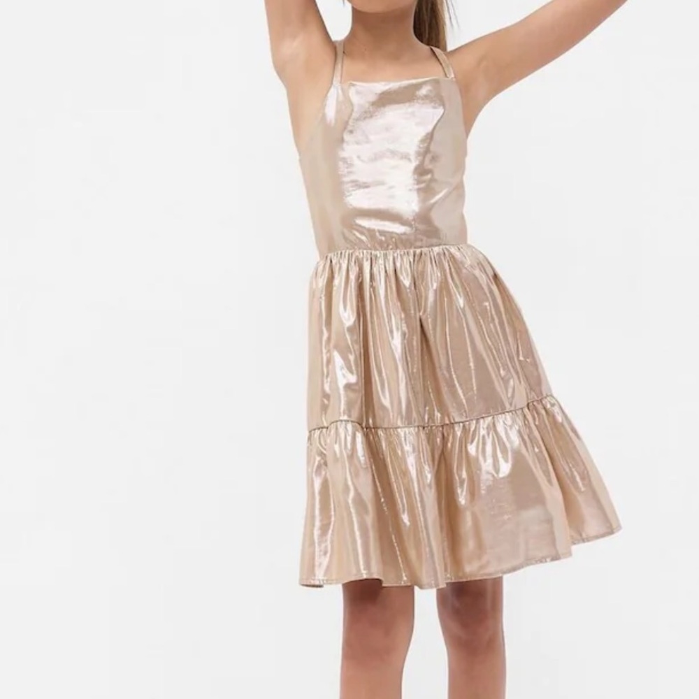 Gap metallic tiered dress